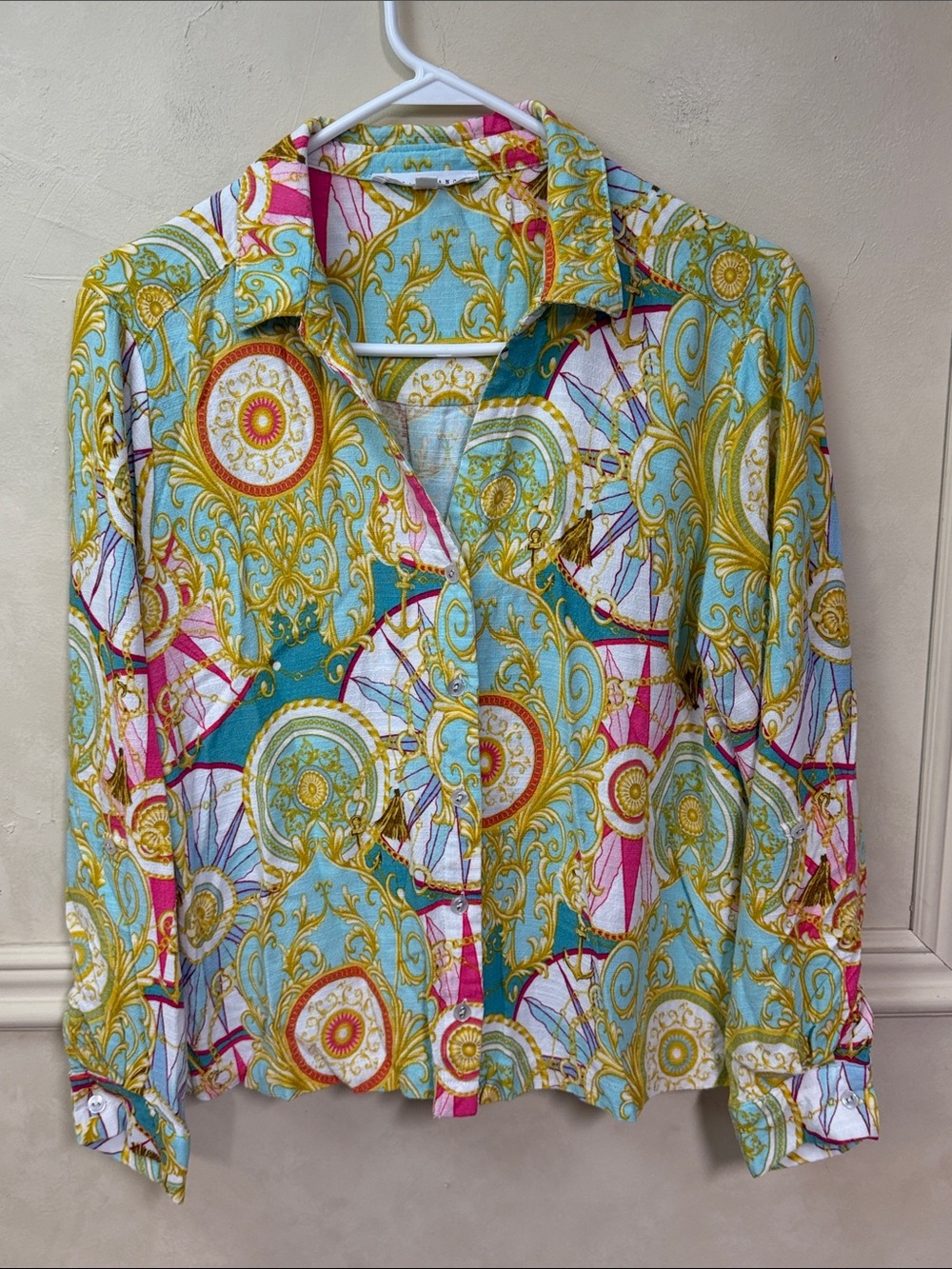 Jane + Delancey Baroque/Scarf Print Shirt